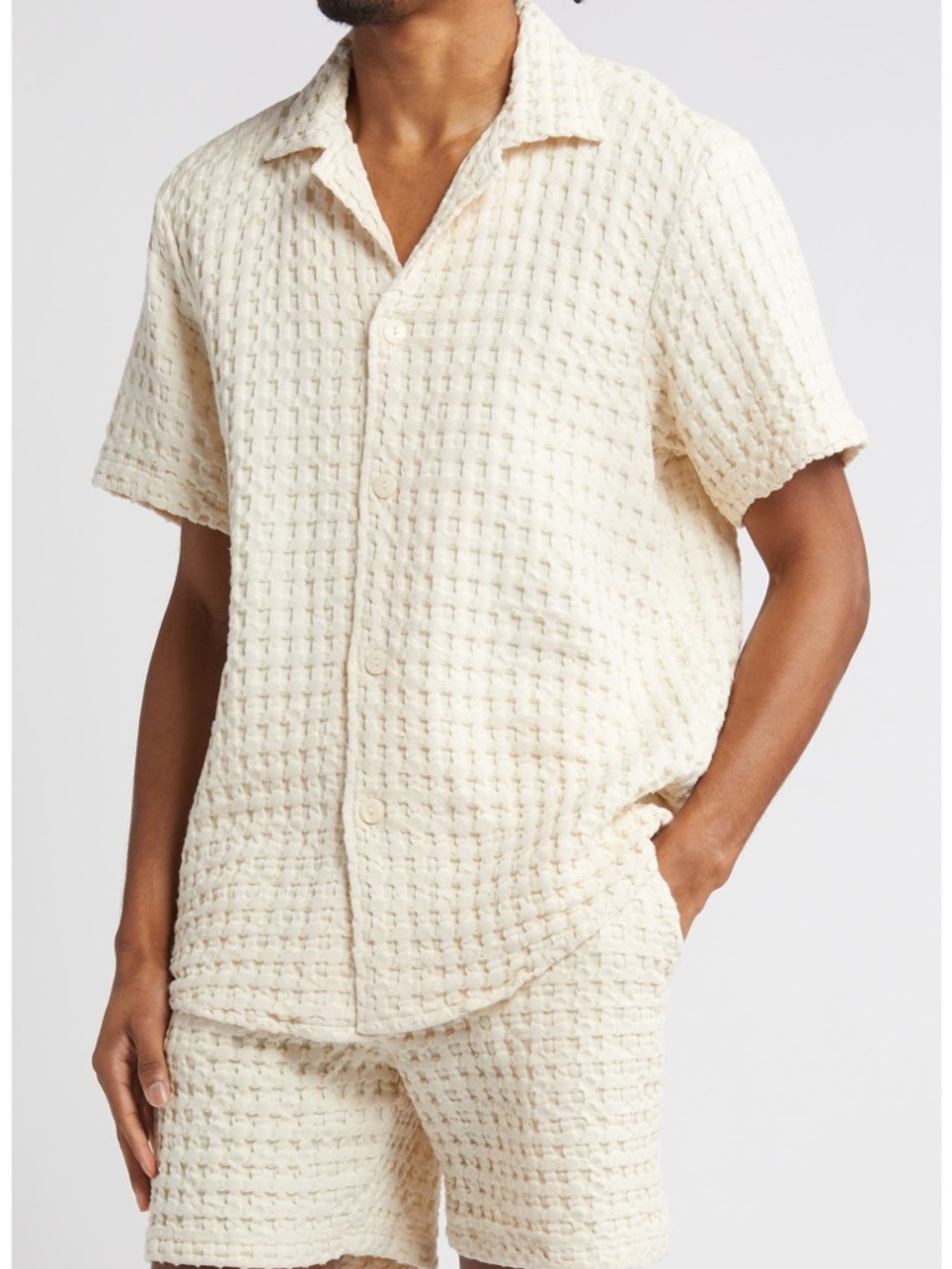 OAS Waffle Knit Camp Shirt